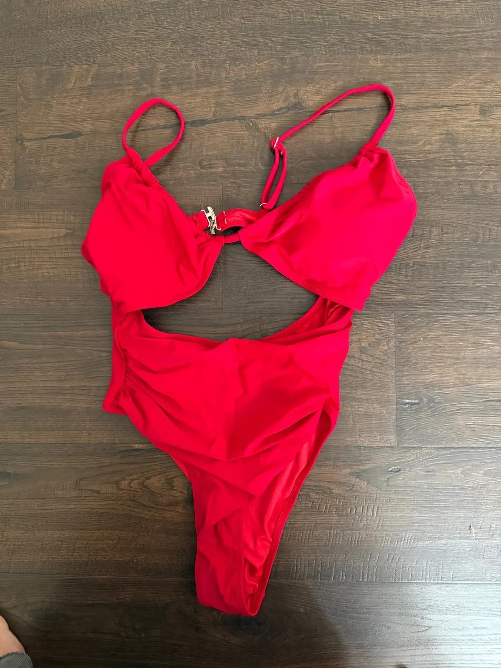Women’s Red Cutout One-Piece Swimsuit - Stylish Beachwear